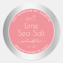 Rose Vanilla Scent Pink Silver Soy Kerzen Labels