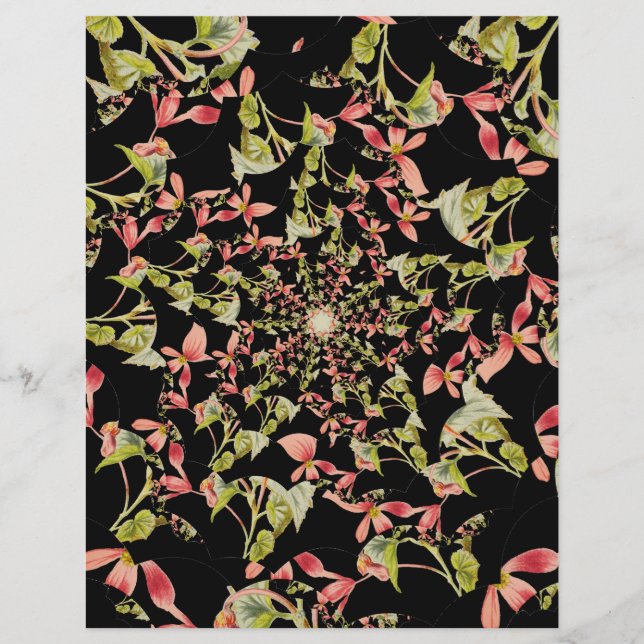 Rose vert doux noir Begonia Papier papier de scrap (Devant)