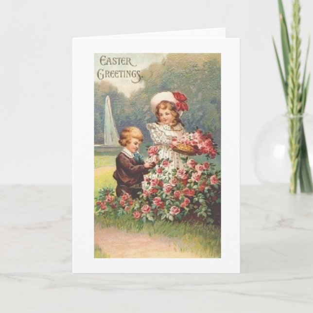Rose victorien Garden Romantique Carte de Pâques (Devant)