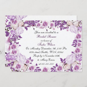 rose victorienne violet nuptiale invitation