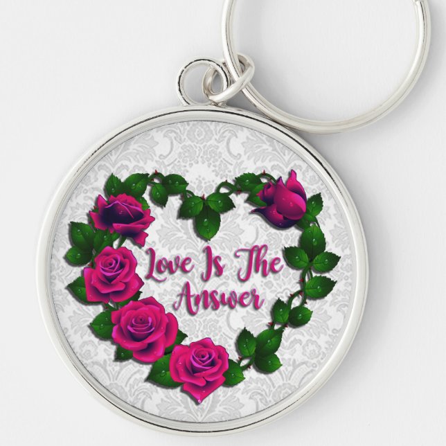 Rose Vine Heart Premium Schlüsselkette Schlüsselanhänger (Vorne)