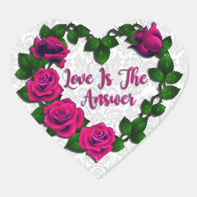 Rose Vine Heart Shaped Stickers (Vorderseite)
