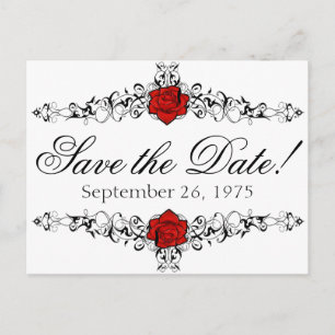 Rose Vine Wedding Save the Date Ankündigungspostkarte