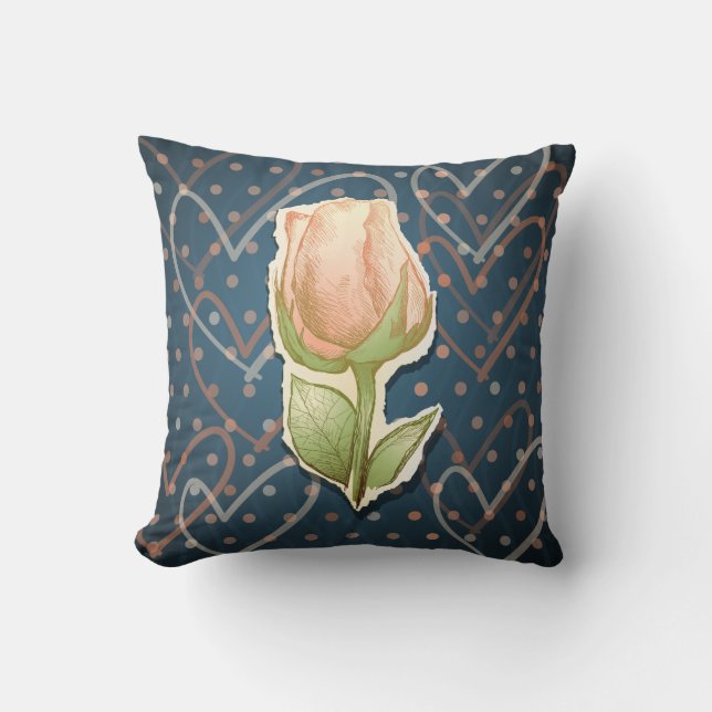 rose vintage, coussin (Recto)