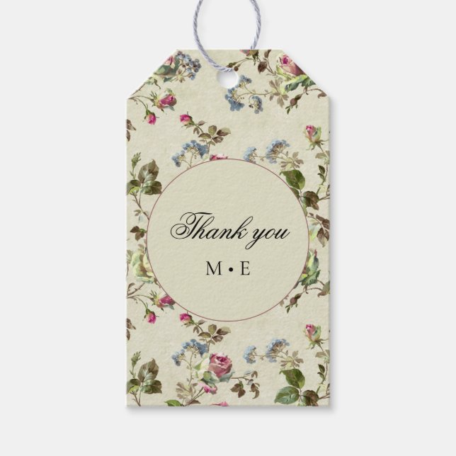 Rose Vintage Geschenkanhänger (Vorderseite)