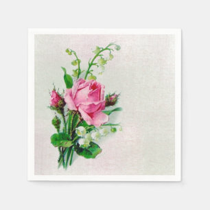 Rose vintage Lily des serviettes en papier de la v