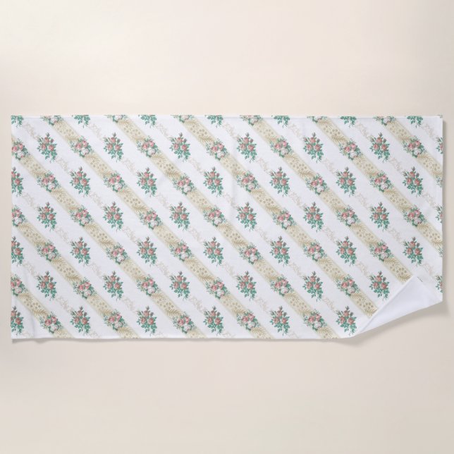 Rose vintage Motif - Serviette de plage (Devant)