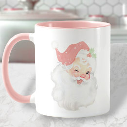 Rose Vintage rose vif Wing Père Noël Christmas Mug