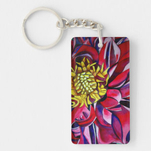 Rose violet Dahlia couleur d'eau de fleur art abst