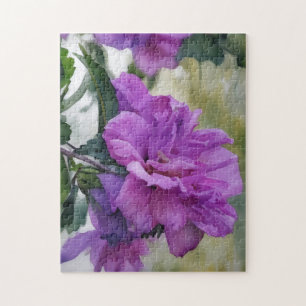 Rose violet de Sharon Floral Flower Art Puzzle