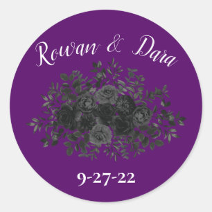 Rose violet et noir gothique Faveur Sticker Étique
