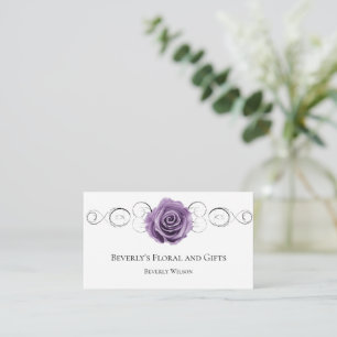 Rose violet Floral Carte de visite Boutique