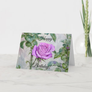 Rose violet Garden Art Carte d'anniversaire
