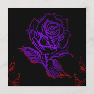 Rose violet gothique Invitation d'anniversaire