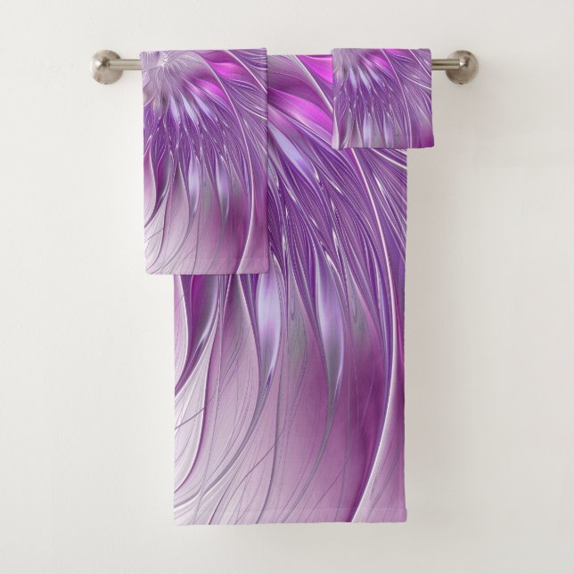 Rose violet passion Fleur Art Abstrait Fractal (En situation)