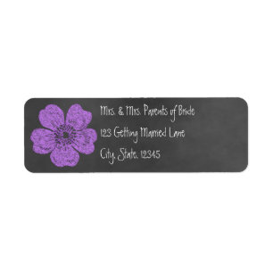 Rose violet sauvage Chalkboard Avery Étiquette
