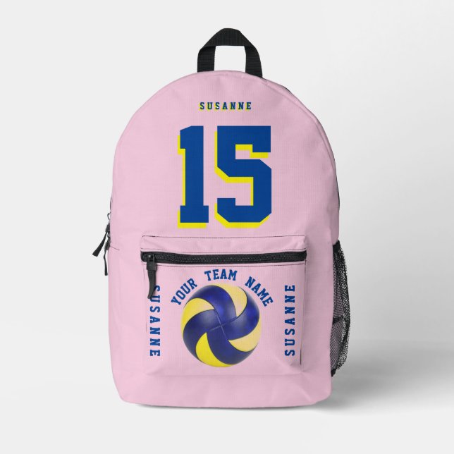 Rose Volleyballspieler Rucksack Rosa blau sportlic (Vorderseite)