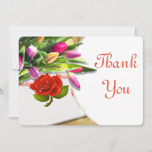 Rose von Aquarellen und Tulip Danke Karte