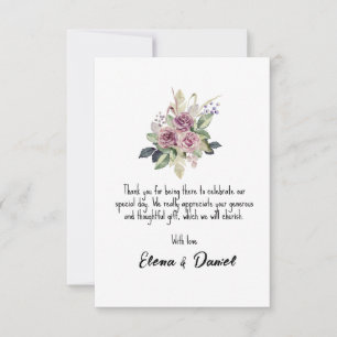 Rose von Aquarellpinken Dankeskarte