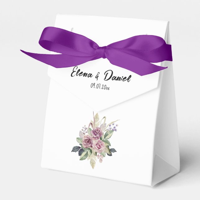 Rose von Aquarellpinken Geschenkschachtel (Vorderseite)