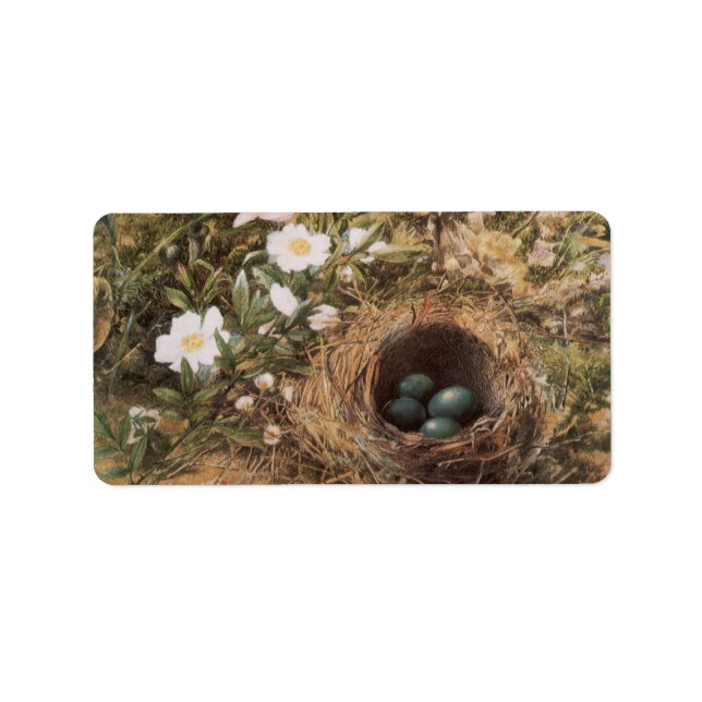 Rose von Bird's Nest and Dog von John William Hill Adressaufkleber (Vorne)