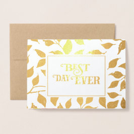 Rose von Goldfolie Typografie Hochzeitseinladungen Folienkarte