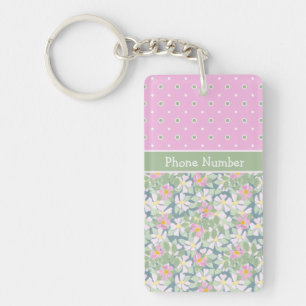 Rose von Hunden und Polka Dots: Oblong Akryllische Schlüsselanhänger