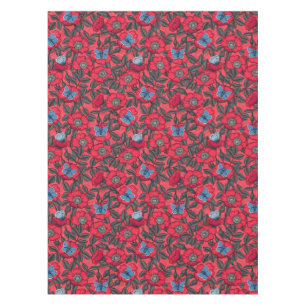 Rose von Hunden und Schmetterlinge in Rot und Blau Tischdecke