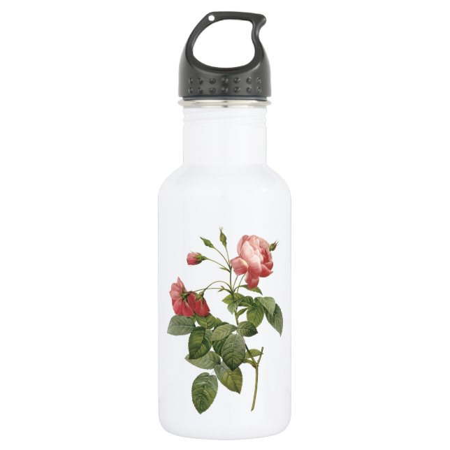 Rose von Redouté Edelstahlflasche (Vorderseite)