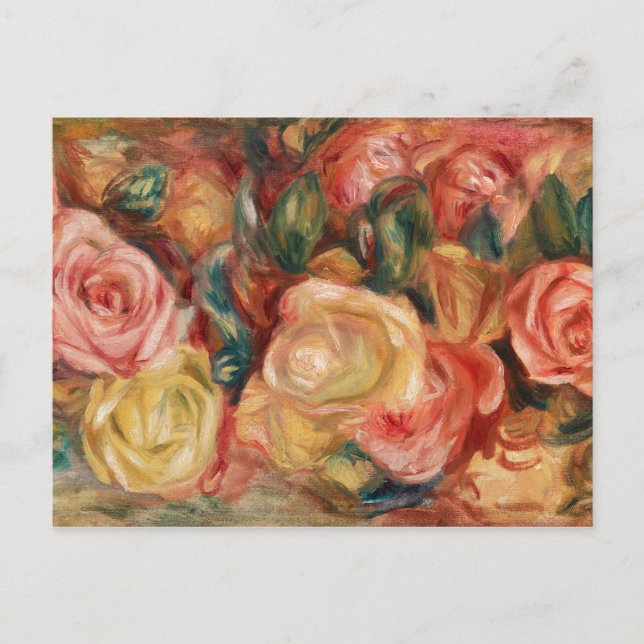 Rose von Renoir Impressionist Painting Postcard Postkarte (Vorderseite)