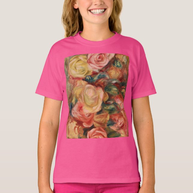 Rose von Renoir Impressionist Painting T-Shirt (Vorderseite)