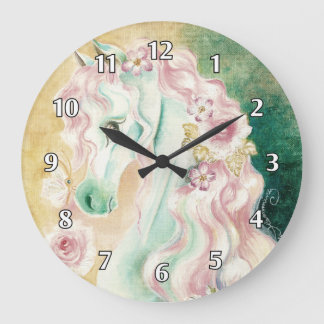 Rose von Rosa Mähne Große Wanduhr