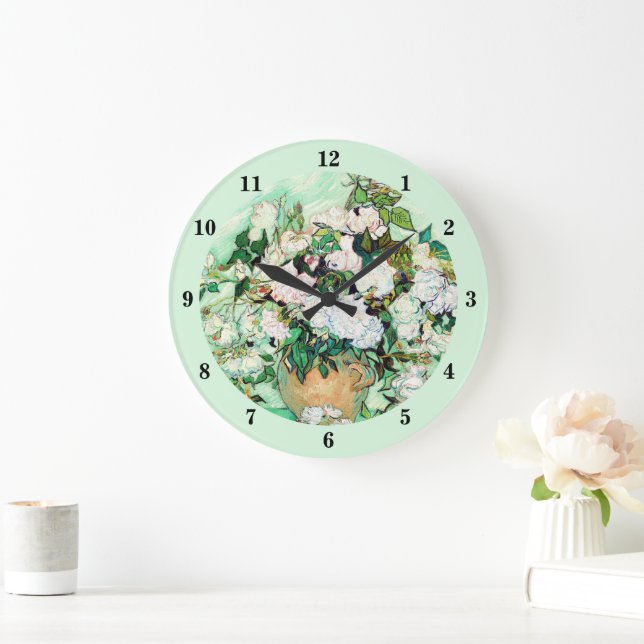 Rose von Vincent van Gogh Große Wanduhr (Zuhause)