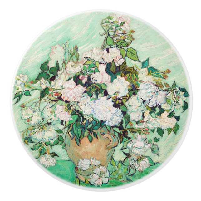Rose von Vincent van Gogh Keramikknauf (Vorderseite)