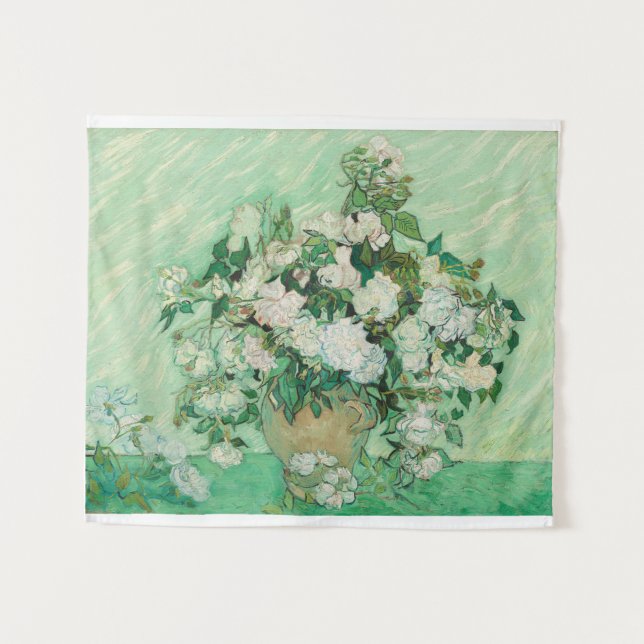 Rose von Vincent van Gogh Wandteppich (Vorderseite (Horizontal))