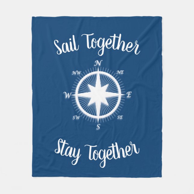 Rose von Windschutzscheiben Nautical Compass Custo Fleecedecke (Vorderseite)