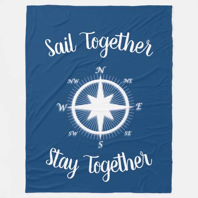 Rose von Windschutzscheiben Nautical Compass Custo Fleecedecke (Vorderseite)