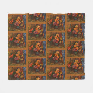 Rose vor einem Blau von Pierre-Auguste Renoir Fleecedecke
