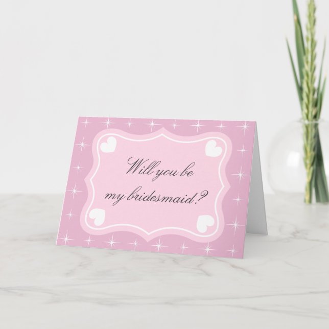 Rose vous serez ma carte de voeux de demoiselle (Devant)