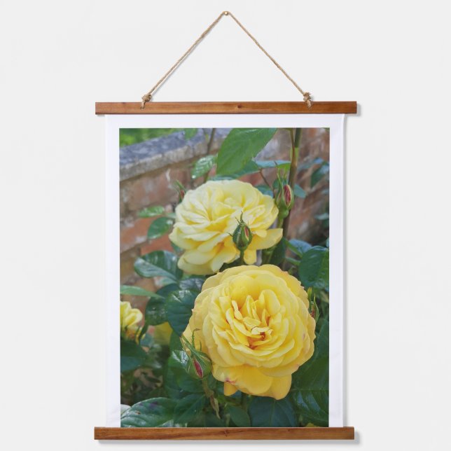 Rose Wandteppich Mit Holzrahmen (Vorderseite)