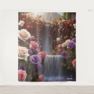 Rose Wasserfall Gedeckter Wasserfall Wandteppich