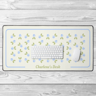 Rose Wasserfarbe - Alicia Blau Schreibtischunterlage