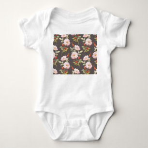 Rose Wasserfarbe für Hunde: dunkles Muster Baby Strampler