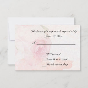 Rose Wasserfarbe   Hochzeitskarte RSVP Karte
