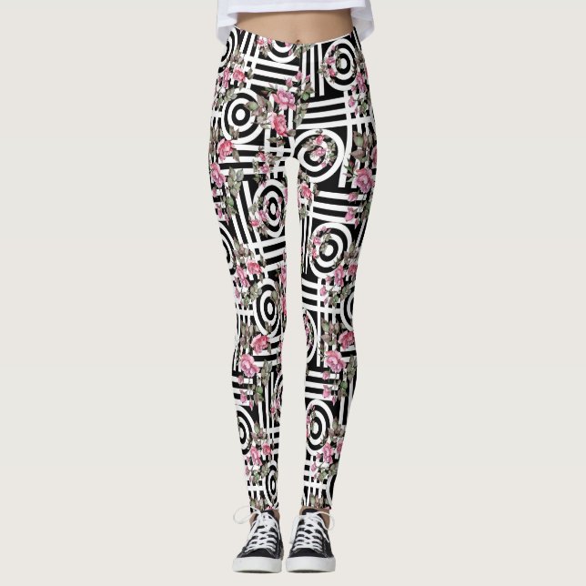 Rose Wasserfarbe Leggings (Vorderseite)