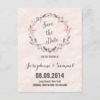 Rose Wasserfarbe Save the Date Ankündigungspostkarte