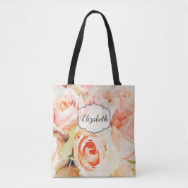 Rose Wasserfarbe zeichnen Tasche