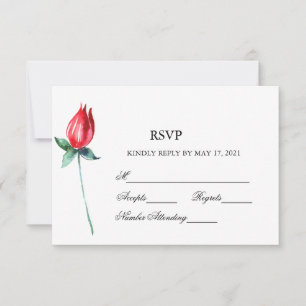 Rose Wasserfarbenfrohe Hochzeit RSVP Karte