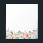 Rose Watercolor Garden Garni Personalisiert Notizblock<br><div class="desc">Ein elegantes und skurriles Notizblock mit einer Aquarellgarage,  bestehend aus Gartengarten-Rose,  Kohl-Rose,  weißen Blume und Blattwerk. Das wird ein perfekter weiblicher Akzent für Ihr Büro sein. Personalisieren Sie diese durch Hinzufügen eines Namens oder einer kurzen Wortgruppe.</div>