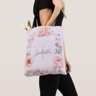 Rose Watercolor Personalisiert Pink Tasche